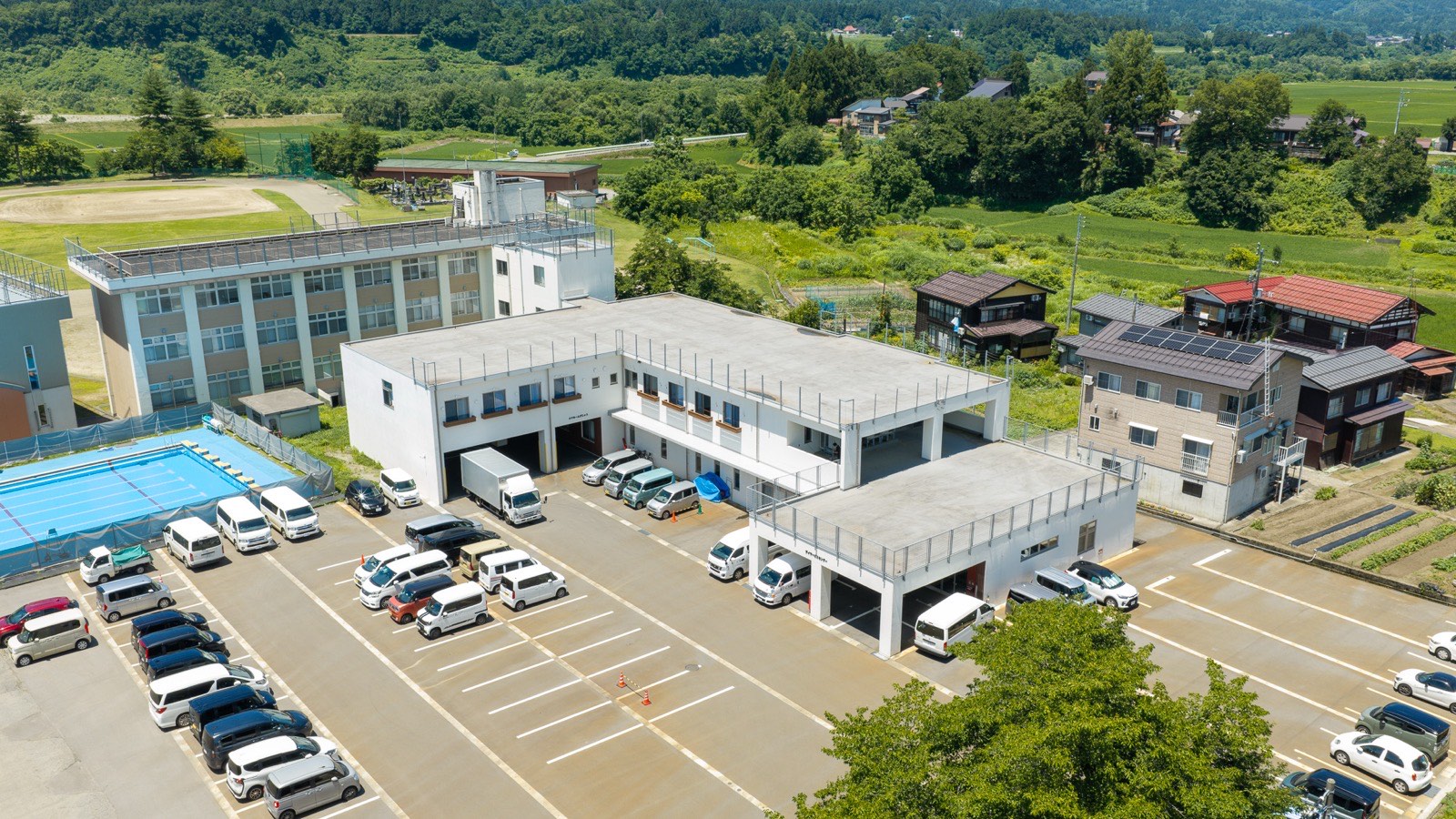 千手かたくり（下条）の空撮外観